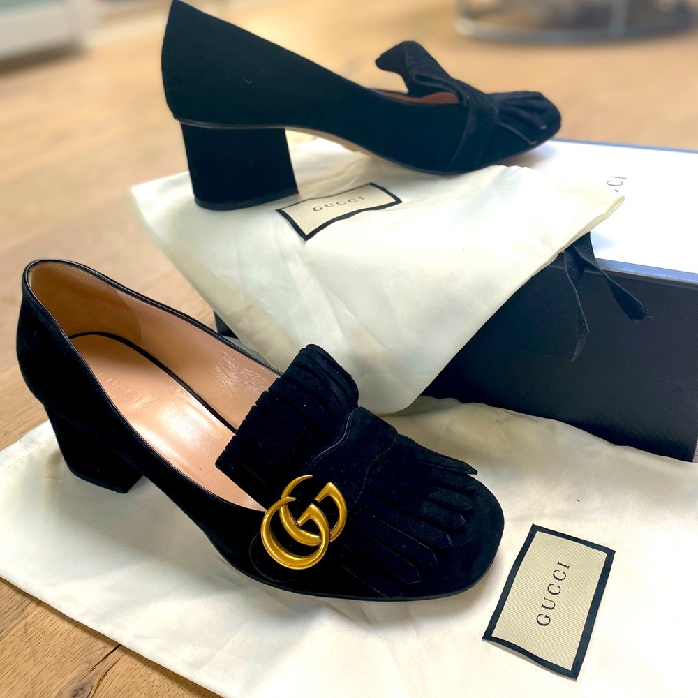 Gucci Black Suede timeless Women’s loafer 40.5/9.5